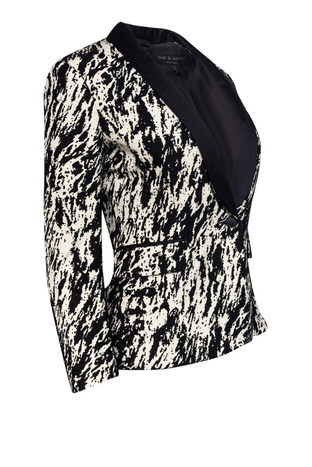 Current Boutique-Rag & Bone - Black & White Marbled Look Blazer Sz 2