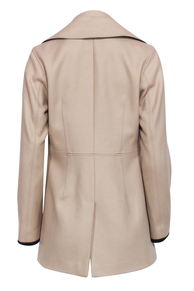 Current Boutique-Rag & Bone - Beige Wool Blend Coat w/Leather Trims Sz 2