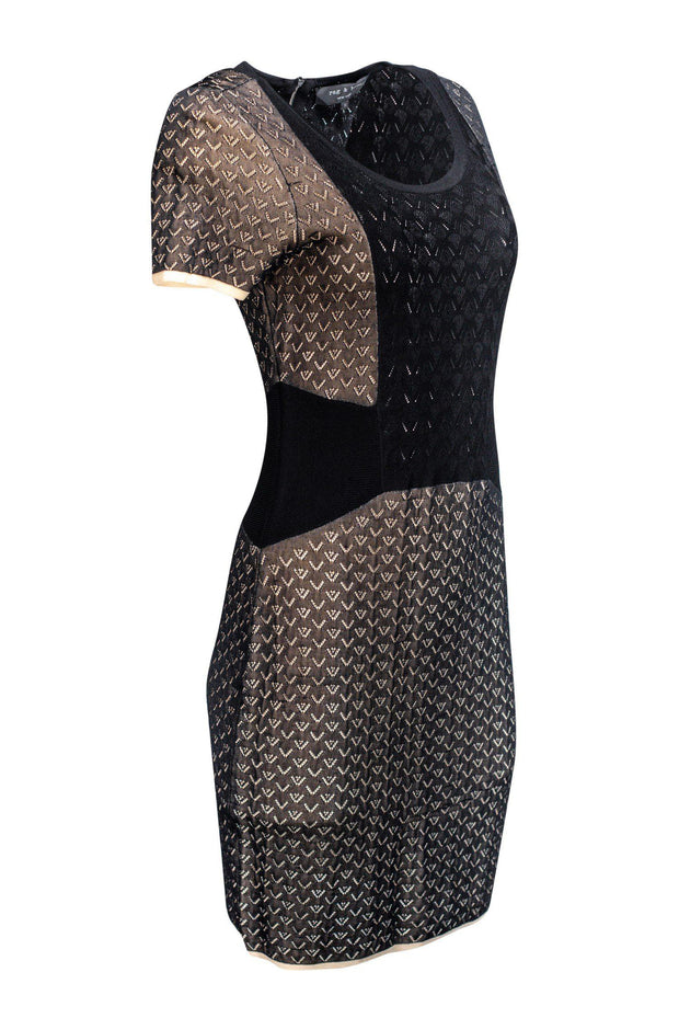 Current Boutique-Rag & Bone - Black & Cream Knit Dress Sz M