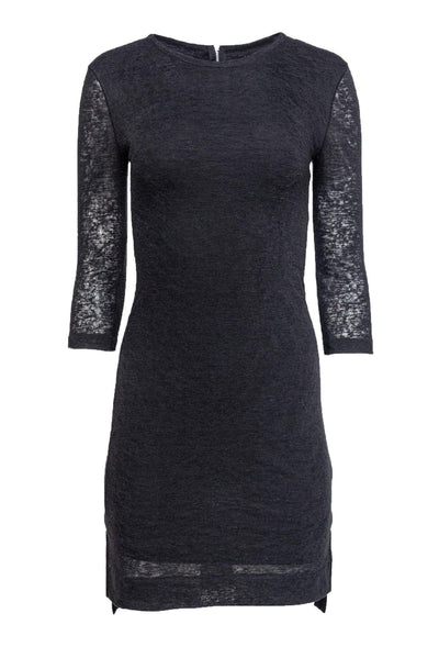 Current Boutique-Rag & Bone - Dark Grey Knit 3/4 Sleeve Dress Sz S