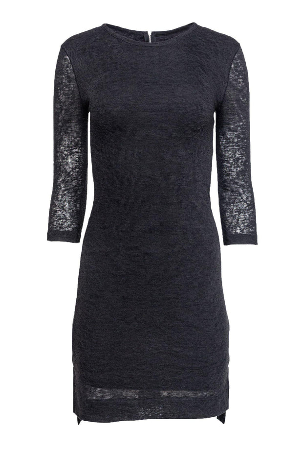Current Boutique-Rag & Bone - Dark Grey Knit 3/4 Sleeve Dress Sz S