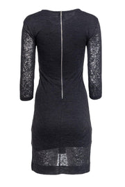 Current Boutique-Rag & Bone - Dark Grey Knit 3/4 Sleeve Dress Sz S