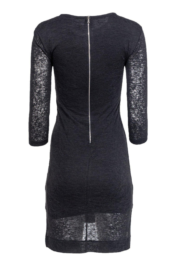 Current Boutique-Rag & Bone - Dark Grey Knit 3/4 Sleeve Dress Sz S