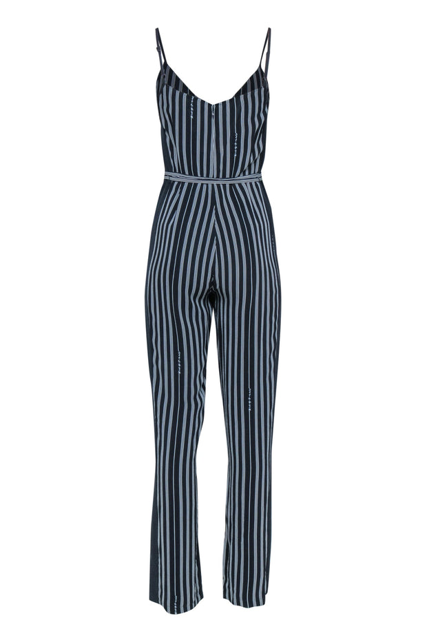 Current Boutique-Rag & Bone - Navy & White Striped Sleeveless Jumpsuit w/ Tie Sz 0
