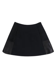 Current Boutique-Rag & Bone - Black "Montrose" Miniskirt w/ Leather Paneling Sz 0