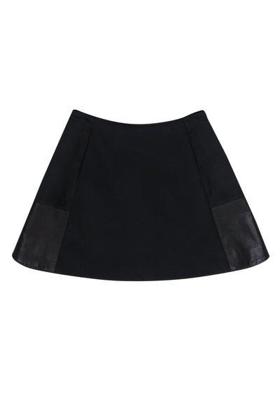 Current Boutique-Rag & Bone - Black "Montrose" Miniskirt w/ Leather Paneling Sz 0
