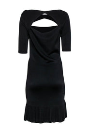 Current Boutique-Ralph Lauren - Black Knit Sheath Dress w/ Pleated Hem & Layered Cutouts Sz M
