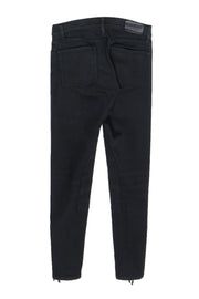Current Boutique-Ralph Lauren - Black High Waisted Skinny Jeans w/ Paneling & Leather Lace-Up Trim Sz 28