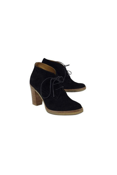 Current Boutique-Ralph Lauren - Black Suede Lace-Up Ankle Boots Sz 9.5