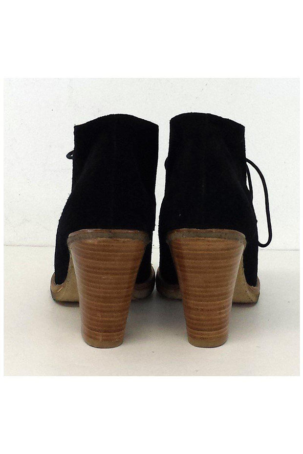 Current Boutique-Ralph Lauren - Black Suede Lace-Up Ankle Boots Sz 9.5