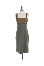 Current Boutique-Ralph Lauren Black Label - Taupe Suede & Grey Cashmere Dress Sz 8