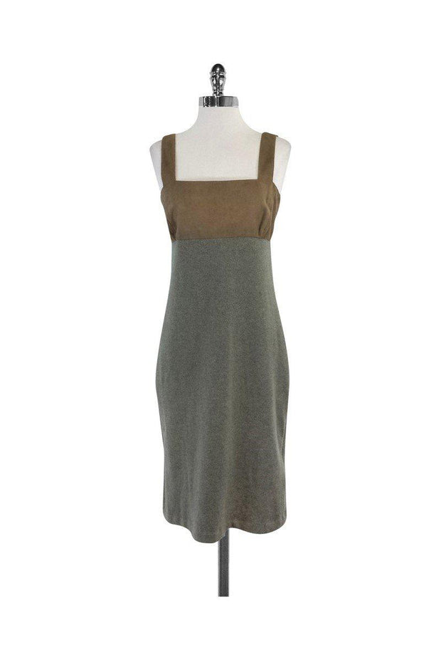 Current Boutique-Ralph Lauren Black Label - Taupe Suede & Grey Cashmere Dress Sz 8