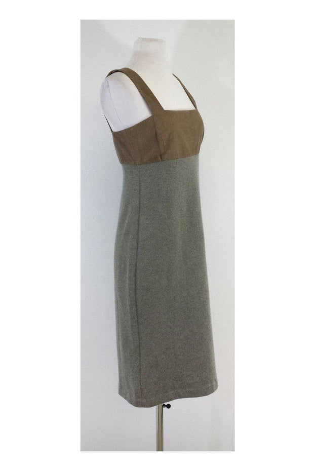 Current Boutique-Ralph Lauren Black Label - Taupe Suede & Grey Cashmere Dress Sz 8