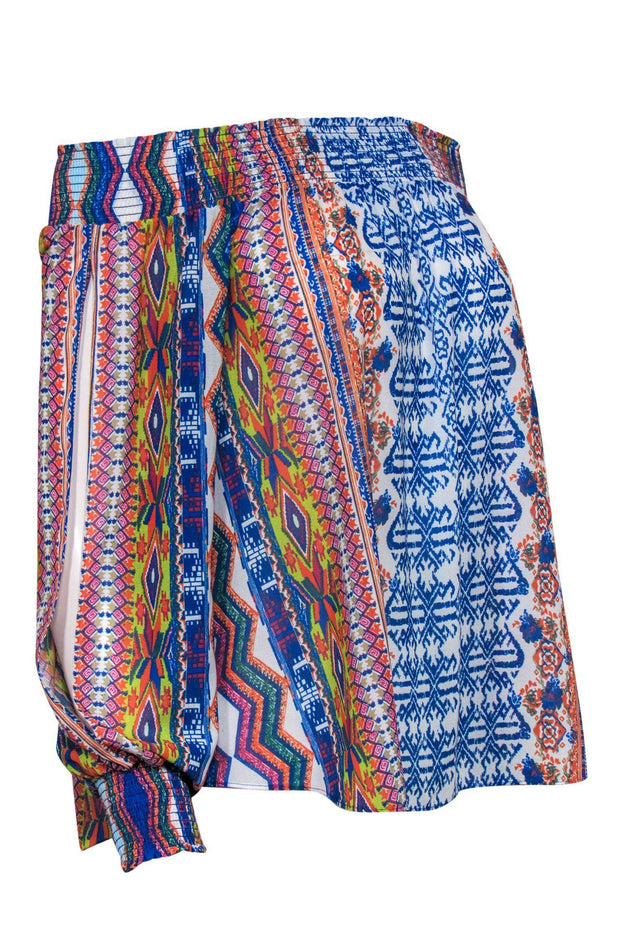 Current Boutique-Ramy Brook - Multicolored Aztec Print Long Sleeve Off-the-Shoulder Blouse Sz XS/S