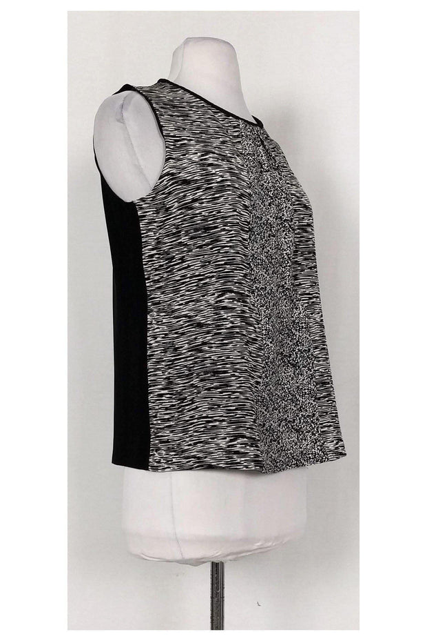 Current Boutique-Raoul - Black & Ivory Waverly Mixed-Media Tank Sz 4