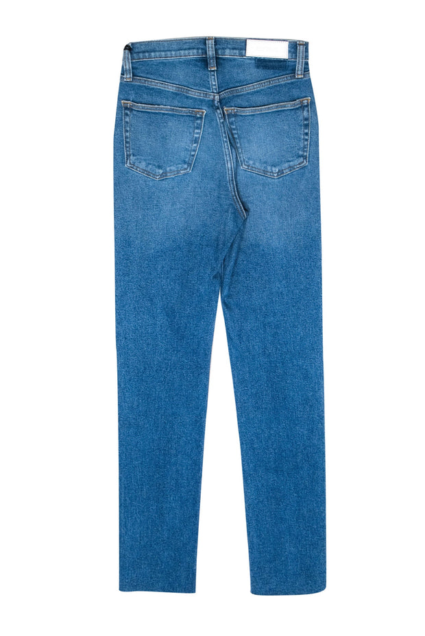 Current Boutique-RE/DONE - Medium Wash Distressed "'90s Ultra High Rise" Skinny Jeans Sz 25