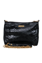 Current Boutique-Rebecca Minkoff - Black Embossed Crocodile Leather Crossbody Bag