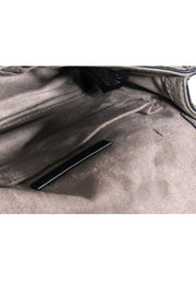 Current Boutique-Rebecca Minkoff - Grey Leather Fold Over Convertible Crossbody w/ Gold-Toned Studs