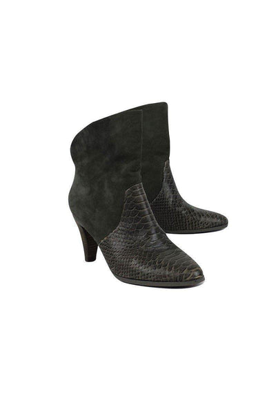 Current Boutique-Rebecca Minkoff - Grey Snakeskin Suede Booties Sz 8.5