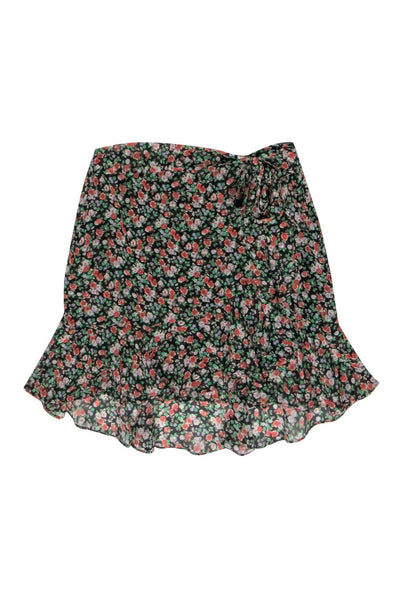 Current Boutique-Rebecca Minkoff - Multicolored Floral Ruffle Wrap-Style Skirt Sz S