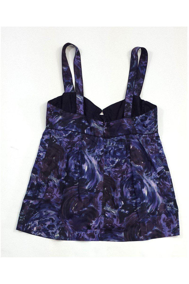 Current Boutique-Rebecca Taylor - Purple Printed Silk Tank Top Sz 8