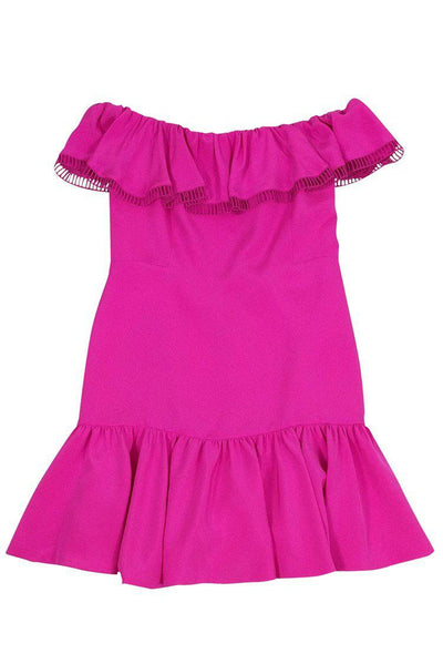 Current Boutique-Rebecca Taylor - Hot Pink Off-the-Shoulder Dress Sz 10