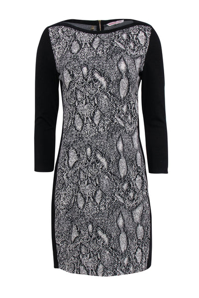 Current Boutique-Rebecca Taylor - Beige & Black Snakeskin Print Bodycon Dress Sz 4