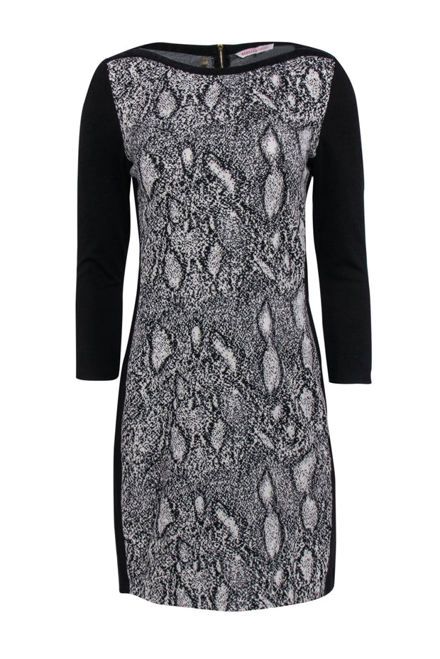 Current Boutique-Rebecca Taylor - Beige & Black Snakeskin Print Bodycon Dress Sz 4