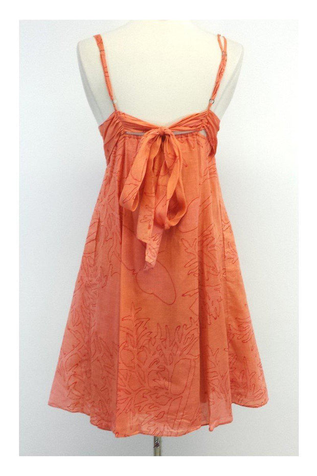 Current Boutique-Rebecca Taylor - Coral Print Cotton Spaghetti Strap Dress Sz 2