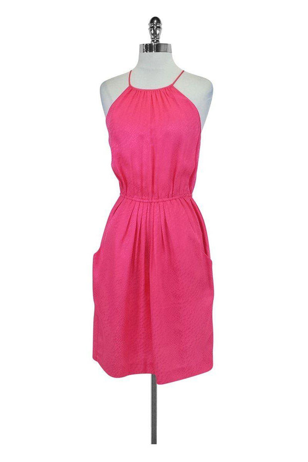 Current Boutique-Rebecca Taylor - Hot Pink Halter Neck Dress w/ Pockets Sz 2