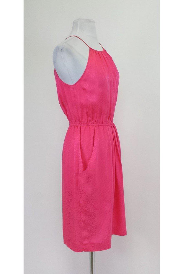 Current Boutique-Rebecca Taylor - Hot Pink Halter Neck Dress w/ Pockets Sz 2