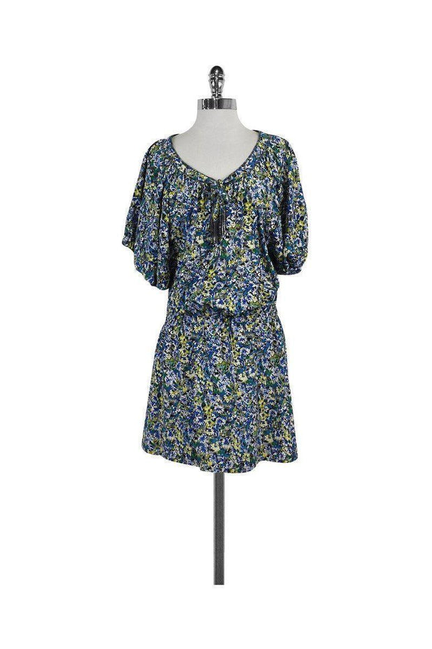 Current Boutique-Rebecca Taylor - Multicolor Floral Print Short Sleeve Dress Sz 6