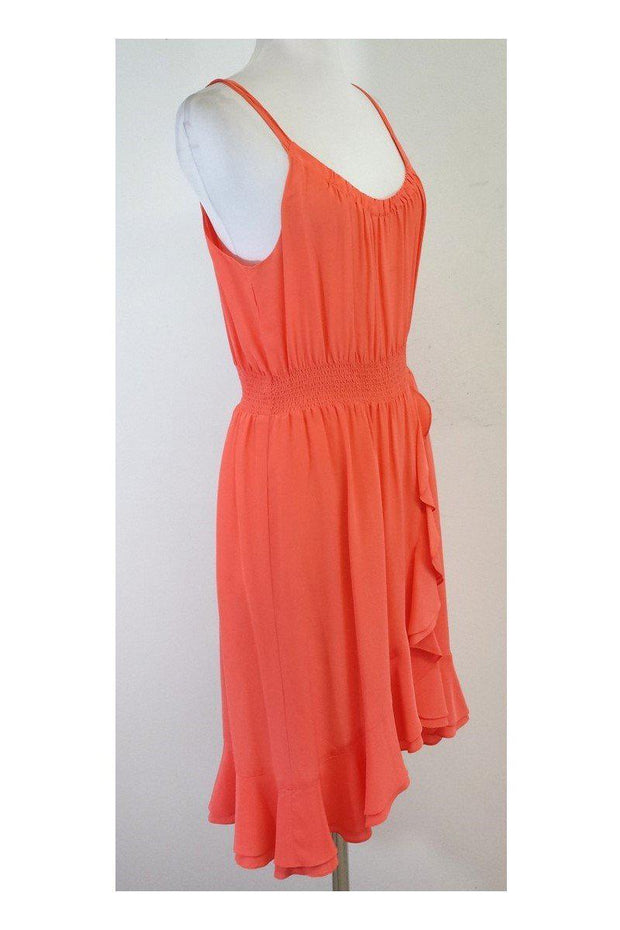 Current Boutique-Rebecca Taylor - Coral Ruffle Spaghetti Strap Dress Sz 8