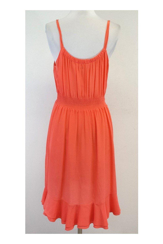 Current Boutique-Rebecca Taylor - Coral Ruffle Spaghetti Strap Dress Sz 8
