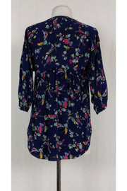 Current Boutique-Rebecca Taylor - Navy Silk Bird Print Top Sz 0
