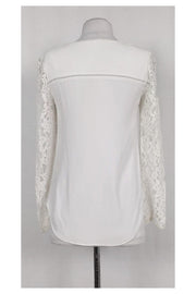 Current Boutique-Rebecca Taylor - White Lace Sleeve Top Sz 0