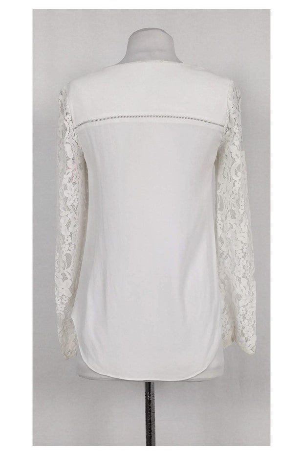 Current Boutique-Rebecca Taylor - White Lace Sleeve Top Sz 0