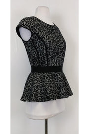 Current Boutique-Rebecca Taylor - Black Cheetah Peplum Top Sz 2