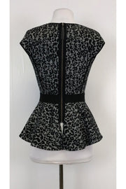 Current Boutique-Rebecca Taylor - Black Cheetah Peplum Top Sz 2