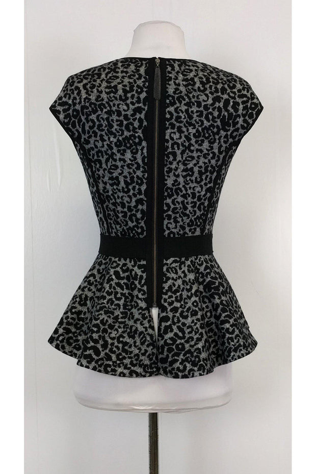 Current Boutique-Rebecca Taylor - Black Cheetah Peplum Top Sz 2