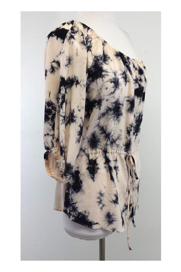 Current Boutique-Rebecca Taylor - Blush & Black Silk One Shoulder Tunic Sz 2
