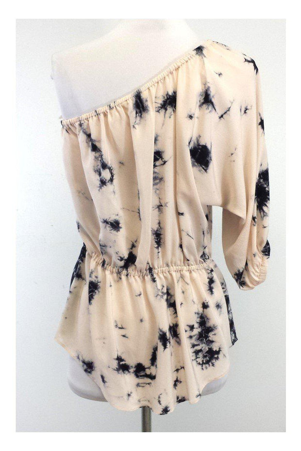 Current Boutique-Rebecca Taylor - Blush & Black Silk One Shoulder Tunic Sz 2