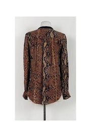 Current Boutique-Rebecca Taylor - Brown Snakeskin Print Top Sz 2