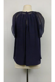 Current Boutique-Rebecca Taylor - Navy Blue w/ Fringe Blouse Sz 2