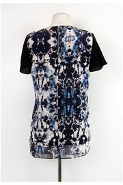 Current Boutique-Rebecca Taylor - Blue Printed Blouse Sz 4