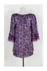 Current Boutique-Rebecca Taylor - Purple Printed Top Sz 6