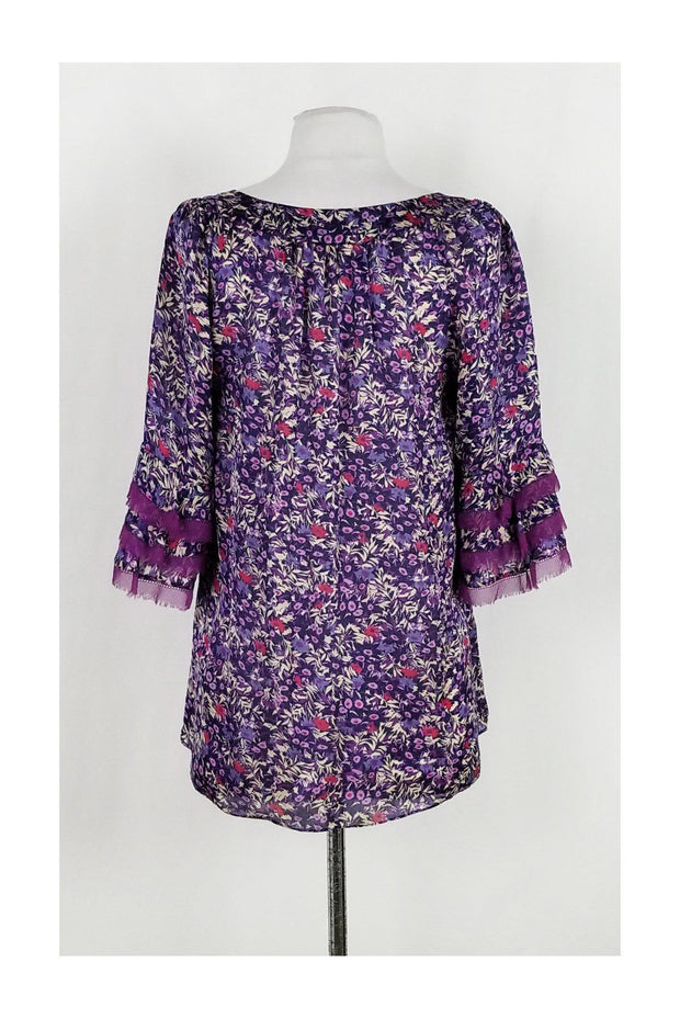 Current Boutique-Rebecca Taylor - Purple Printed Top Sz 6