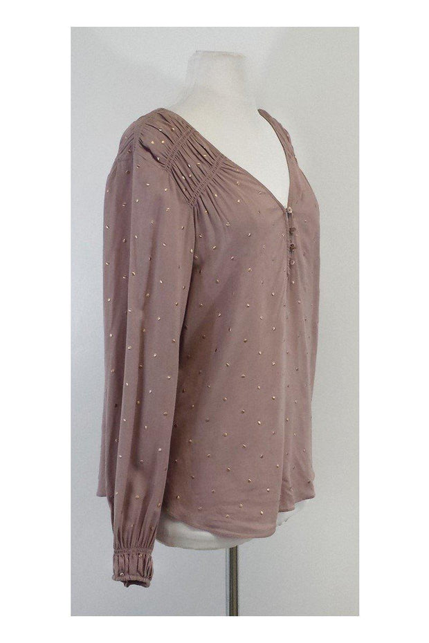 Current Boutique-Rebecca Taylor - Mauve Rose Gold Studded Top Sz M
