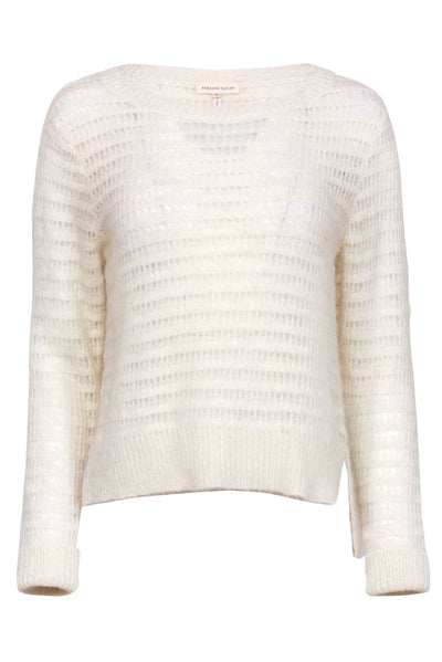 Current Boutique-Rebecca Taylor - Cream Open Knit Sweater Sz M