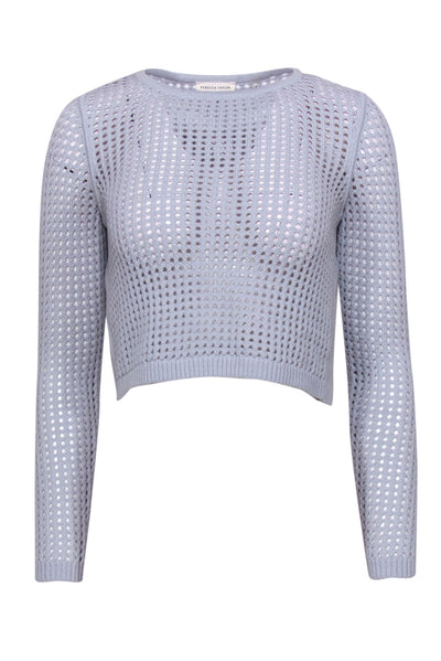 Current Boutique-Rebecca Taylor - Baby Blue Open Knit Cropped Sweater Sz XS